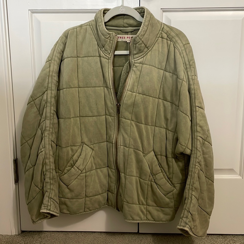 FREE PEOPLE DOLMAN QUILTED KNIT JACKET